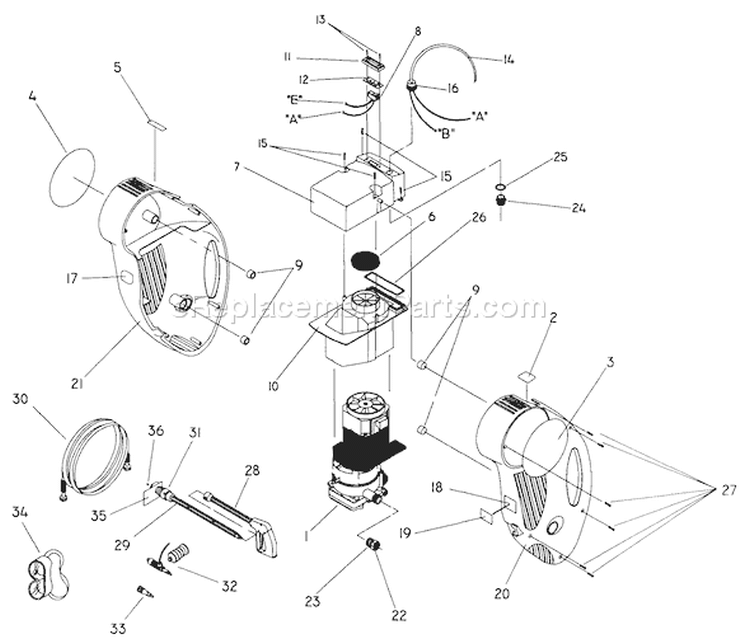 Page A Diagram and Parts List for 0776-2  Briggs and Stratton Pressure Washer